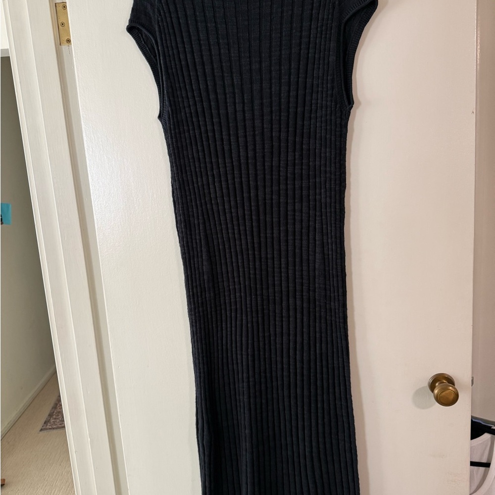 Everlane Black Ribbed Crewneck dress